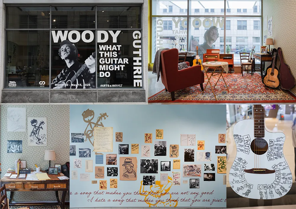 Woody Guthrie: What This Guitar Might Do exhibit collage